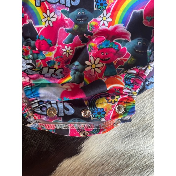 Girls Trolls One Piece Bubble Romper Size 4T Colorful Rainbow Poppy & Branch - Picture 2 of 7